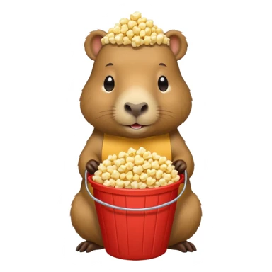 cabyparra with bucket of popcorn sticker