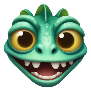 Crazy Chameleon smiling like a villain sticker