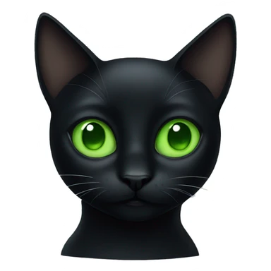 black cat with green eye  sticker