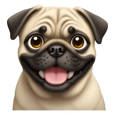 Pug smiling sticker