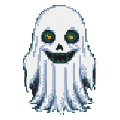frightening ghost with scary face sticker