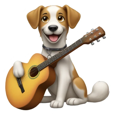 Dog playing guitar sticker