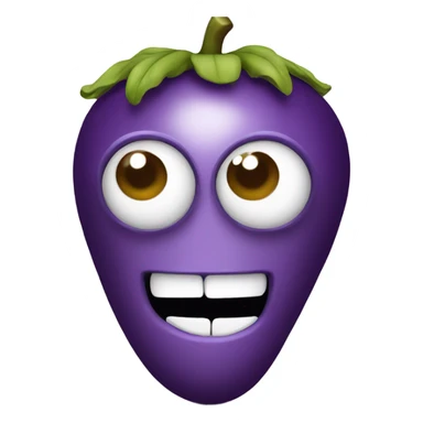 Apple iPhone emoji with two eggplants for eyes ￼ sticker
