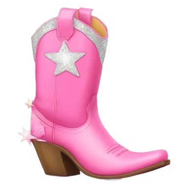 Pink cowgirl boot with sparkles sticker