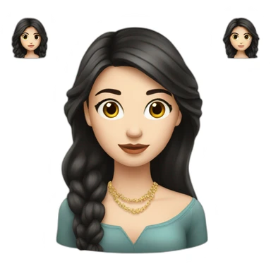 Fair-skin-elegant-girl-with-long-dark-hair sticker
