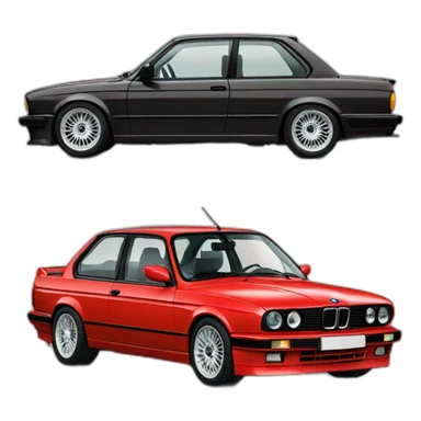 BMW e30 red sticker