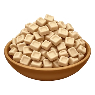 pile of uneven light beige soy protein chunks or curls, dry porous rough airy fibrous texture, resembling dehydrated plant matter, no bowl packaging or garnish, soft lighting, subtle shadows, emoji scale sticker