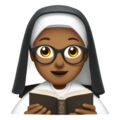 Large old nun reading the holy Bible scriptures  sticker