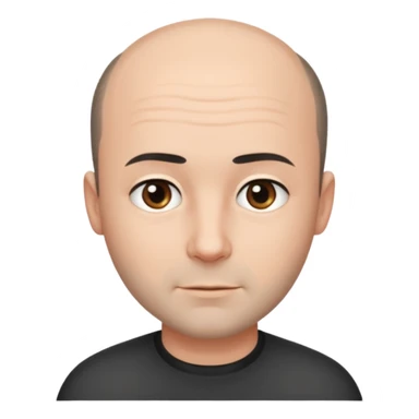 Fais un homme dégarnis sur le haut de son crâne et les cheveux noir court sur le côté sticker