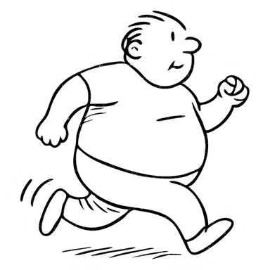 fat running man sticker