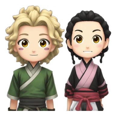 Tanjiro with nezuko from demon slayer sticker