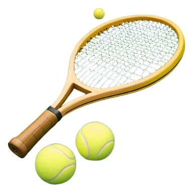 A detailed tennis racket resting on lush green grass beside a bright yellow tennis ball. The scene captures the essence of classic lawn tennis, with a crisp and clean background emphasizing the elegance and tradition of the sport sticker
