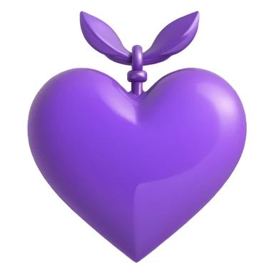 purple heart, shiny and bold sticker