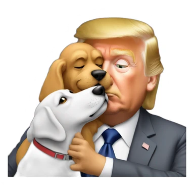 trump kissing a dog sticker