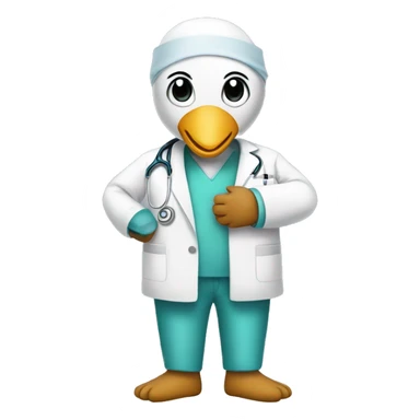 a swan dressed as a surgeon sticker