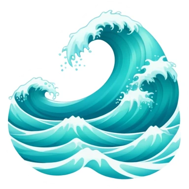 Ocean waves kawaii  sticker