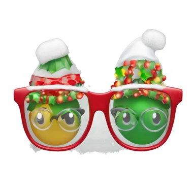 Christmas-decorated colorful glasses  sticker
