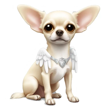 full body chihuahua with angel wings sticker