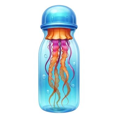 sea jellyfish, plastic bottles sticker