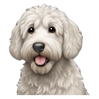 Perro labradoodle blanco con negro sticker