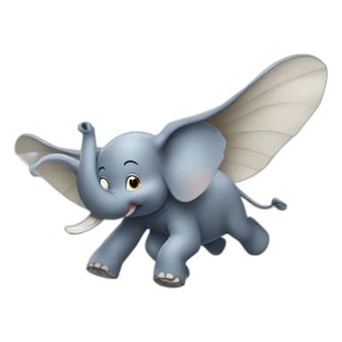 Flying elephant sticker