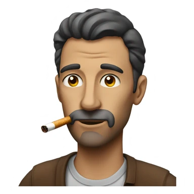 casual indoor portrait of man smoking  sticker