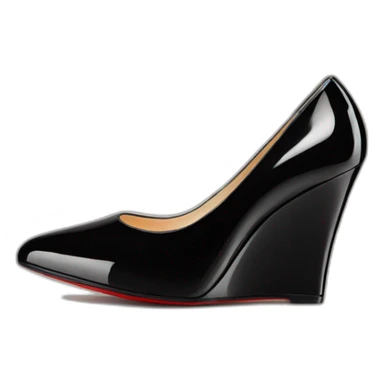 WEDGE heel LOUBOUTIN BLK PATENT sticker