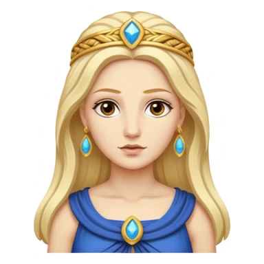 Metis The blonde pre-Olympian goddess of wisdom, counsel, and deep thought. She was the first wife and advisor of Zeus and the mother of Athena, the later goddess of wisdom. Her name connoted "cunning intelligence," a quality highly valued in Greek heroes like Odysseus. 
 sticker