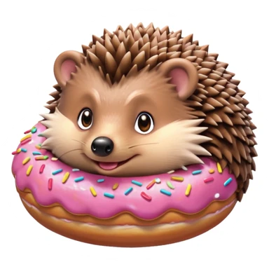 hedgehog eating donut sticker