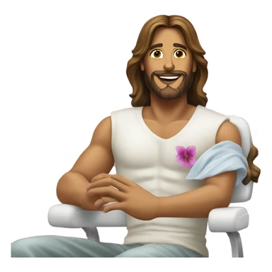 Jesus at the nail salon sticker