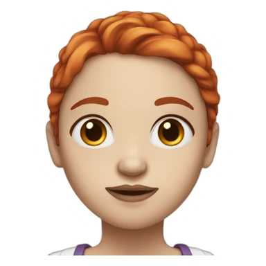 Female with white skin, brown eyes, red hair, nose piercing sticker