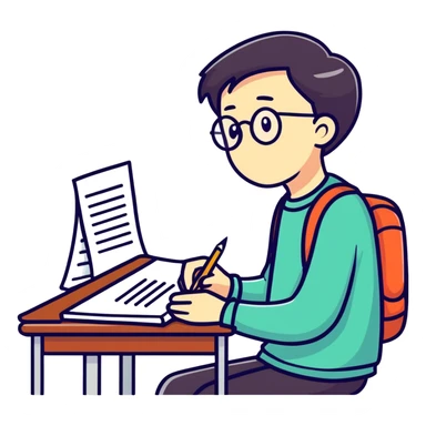 Carson studing  sticker