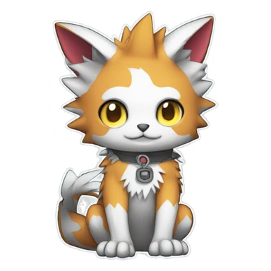 cute kawaii cool edgy Digimon-Fakemon-animal full body sticker