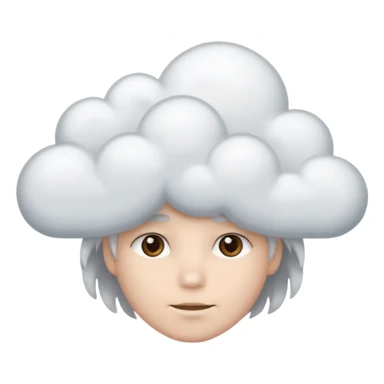 zoned out face with clouds floating around its head sticker