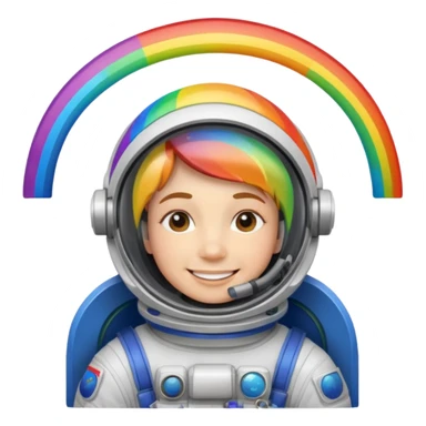 Astronaut with rainbow trail sticker