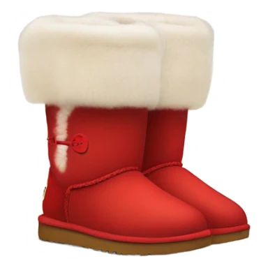 Pair of Womens Red Ugg Fur Boots  sticker