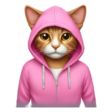 cat with pink hoodie sticker
