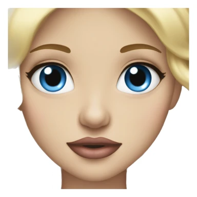Blonde blue eyes princess big lips sticker