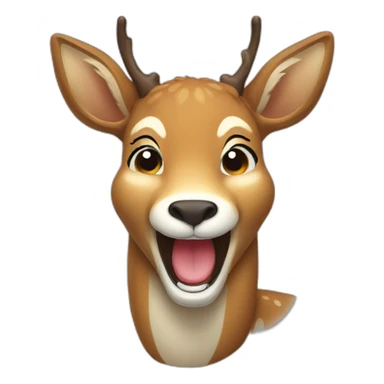 A deer laughing with tears  sticker