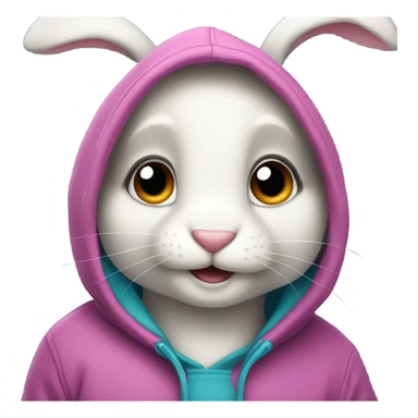 Cute rabbit wearing hoodie sticker