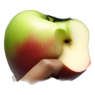 Barak Obama taking a bite from an apple sticker