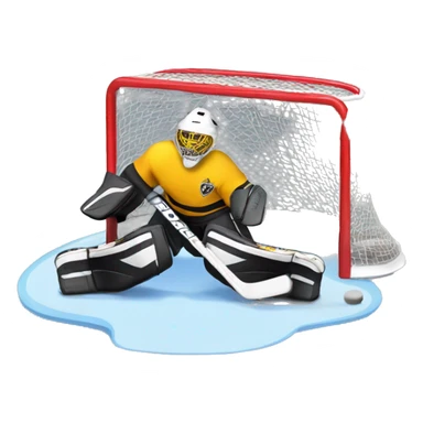 hockey goali making a stacked pad save sticker