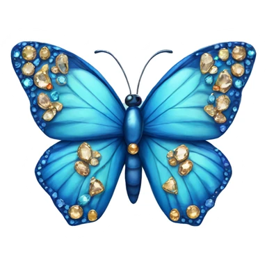Blue butterfly with gems sticker