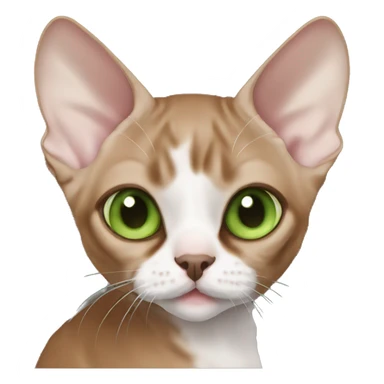 Fat Brown Devon Rex with green eyes  sticker
