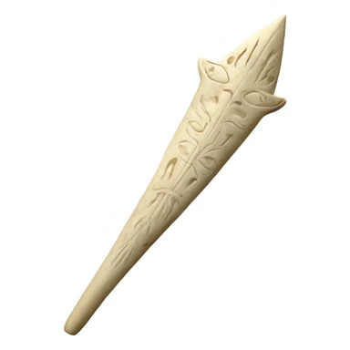 Long Ivory spear engraved with animals sticker