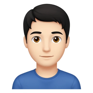 young man dark black hair sticker