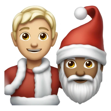 Santa and elfo sticker