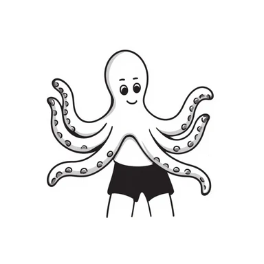 octopus, hand drawn doodle style sticker