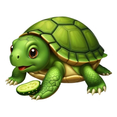 A turtle eating a pickle  sticker