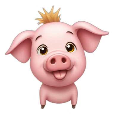 Pig with air style Mohawk  sticker